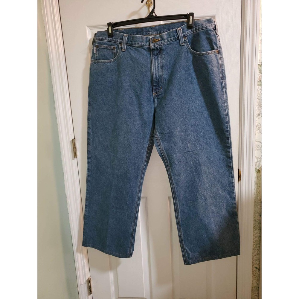 Wrangler Carpenter Jeans Mens 42x30 Blue Denim Straight Leg Utility Pants S438